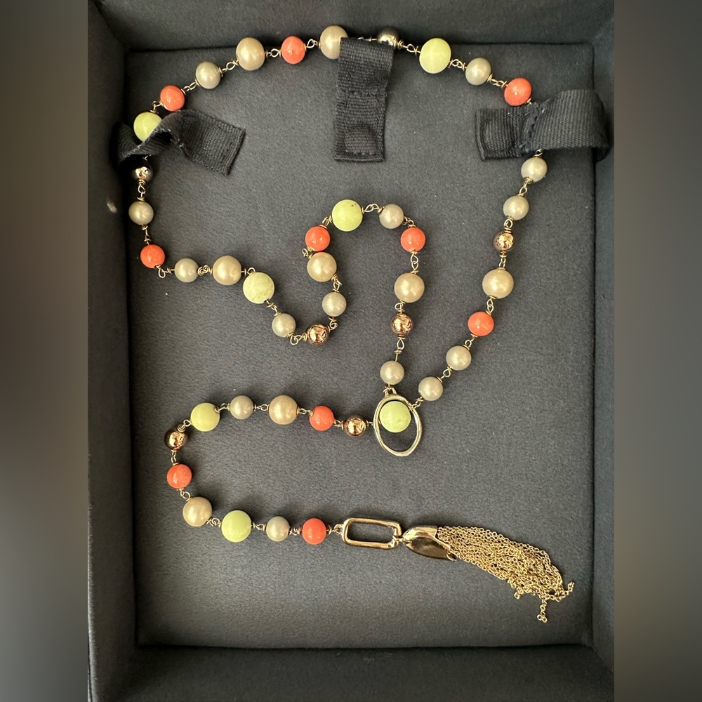 ALEXIS BITTAR Beaded Lariat Tassel Necklace - Picture 3 of 12